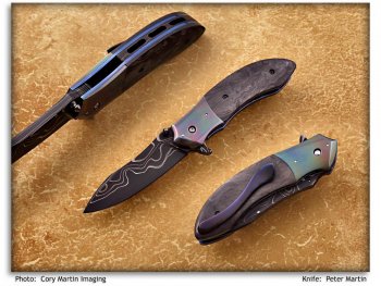 Damascus & Carbon Fiber Small Flipper Folder - 1200.jpg