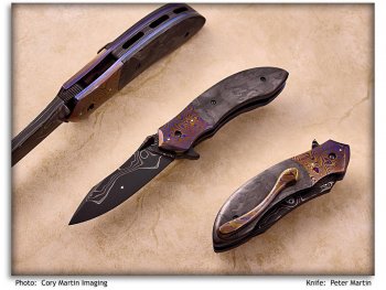 Carbon Fiber & Timascus Small Flipper Folder - 1200.jpg